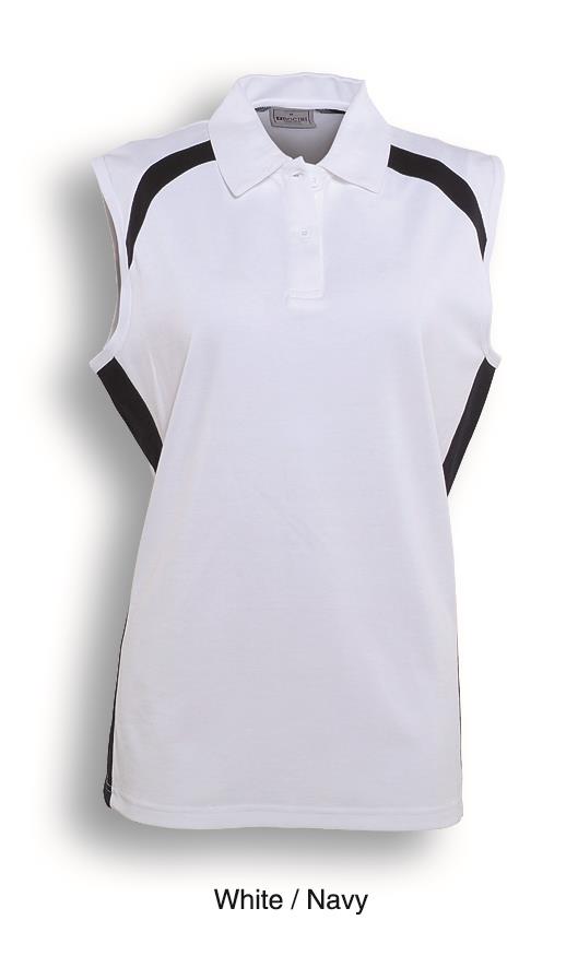 Bocini Ladies Team Essentials Contrast Polo Sleeveless (BOCCP0931)