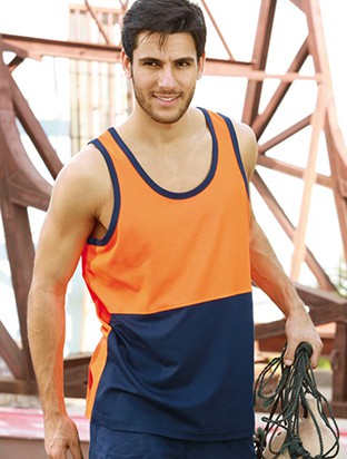 Bocini Hi Vis Unisex Polyface/Cotton Back Singlet (BOCST0540)