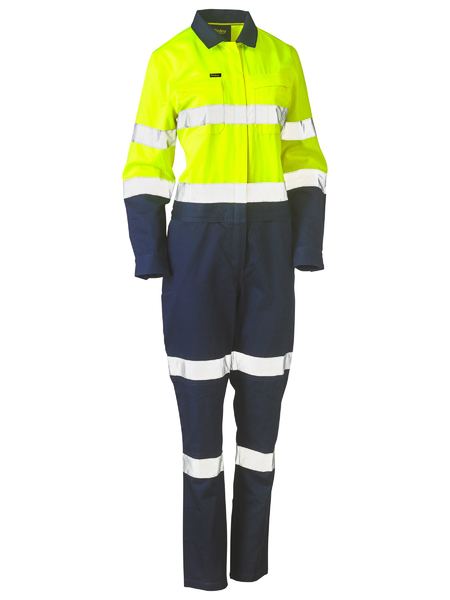 Bisley Ladies Hi Vis Cotton Drill Coverall Taped (BISBCL6066T)