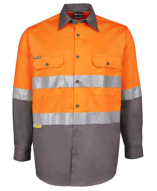 JB's Hi Vis (D+N) 150G Work Shirt Long Sleeve (JBS6DNWL)