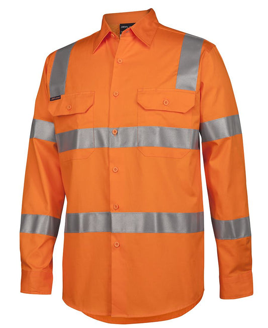 JB's Hi Vis (D+N) 150G VIC Rail Work Shirt Long Sleeve (JBS6DNWR)