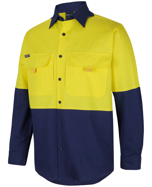 JB's Hi Vis 150G Ripstop Fishing Shirt Long Sleeve (JBS6HNRL)