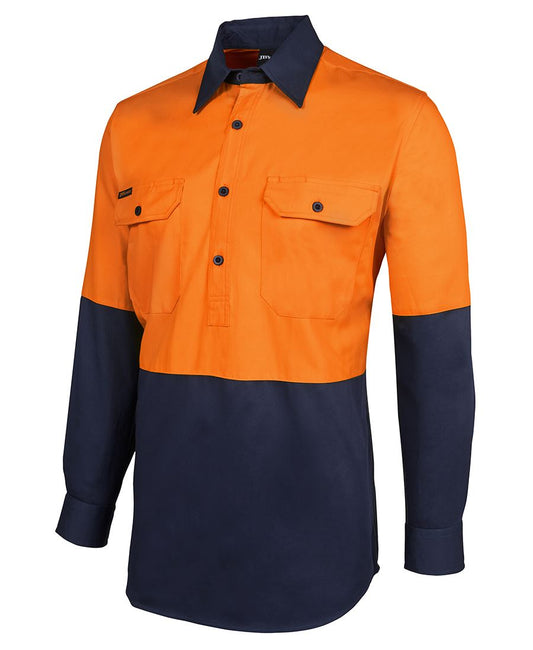 JB's Hi Vis 190G Close Front Shirt Long Sleeve (JBS6HVCF)