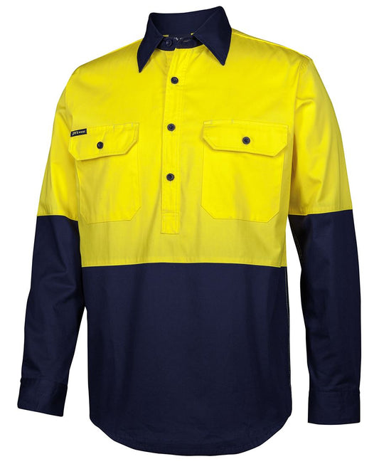 JB's Hi Vis 150G Close Front Work Shirt Long Sleeve (JBS6HVCS)