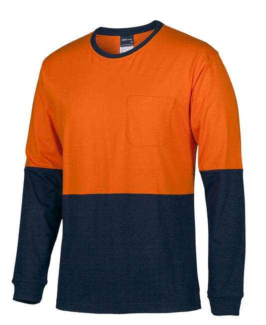 JB's Hi Vis Crew Neck Cotton T-Shirt Long Sleeve (JBS6HVTN)