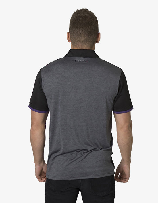 Black Kanvas Contrasting Shoulder Panel Polo (BKP500)