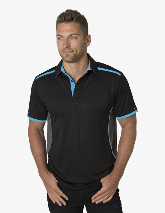 Black Kanvas Contrasting Shoulder Panel Polo (BKP500)