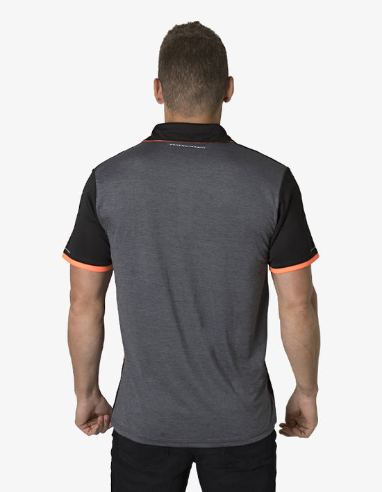 Black Kanvas Contrasting Shoulder Panel Polo (BKP500)