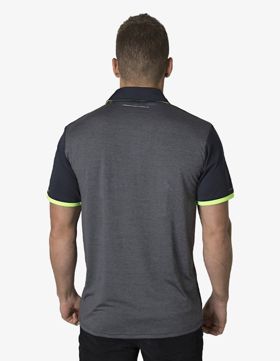 Black Kanvas Contrasting Shoulder Panel Polo (BKP500)