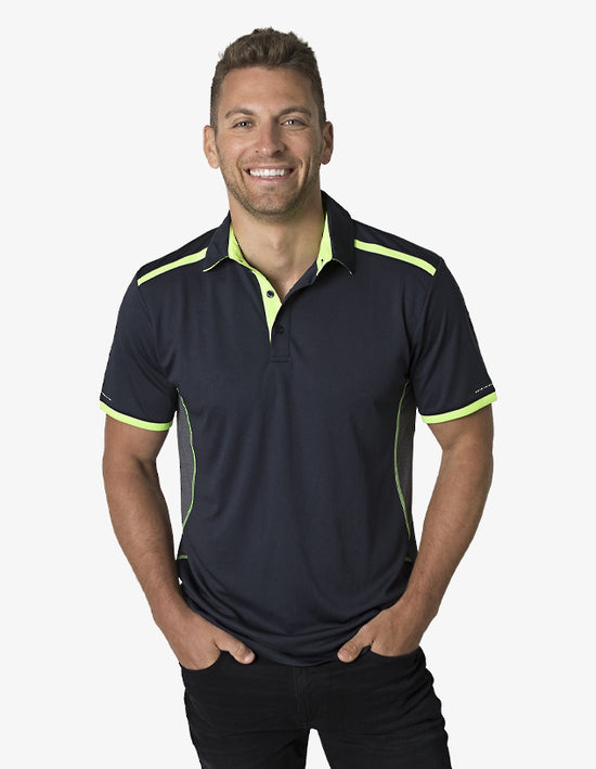 Black Kanvas Contrasting Shoulder Panel Polo (BKP500)