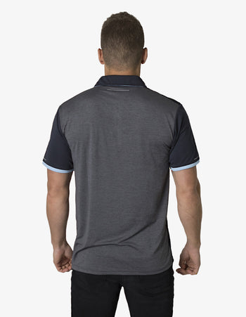 Black Kanvas Contrasting Shoulder Panel Polo (BKP500)