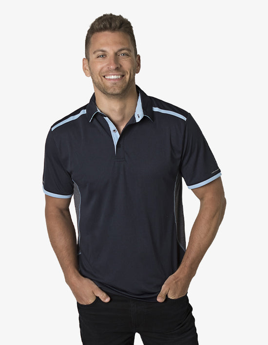 Black Kanvas Contrasting Shoulder Panel Polo (BKP500)