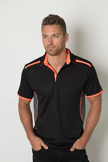 Black Kanvas Contrasting Shoulder Panel Polo (BKP500)