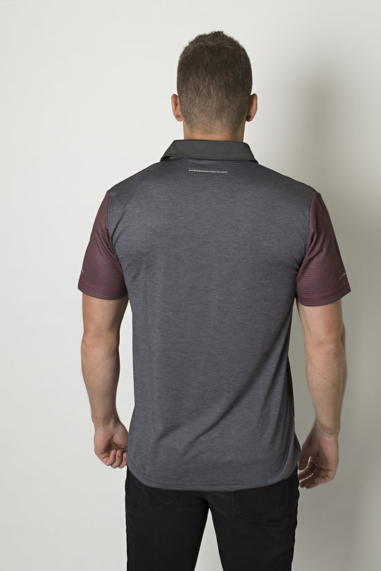 Black Kanvas Contrast Sublimated Striped Sleeves Polo (BKP600)
