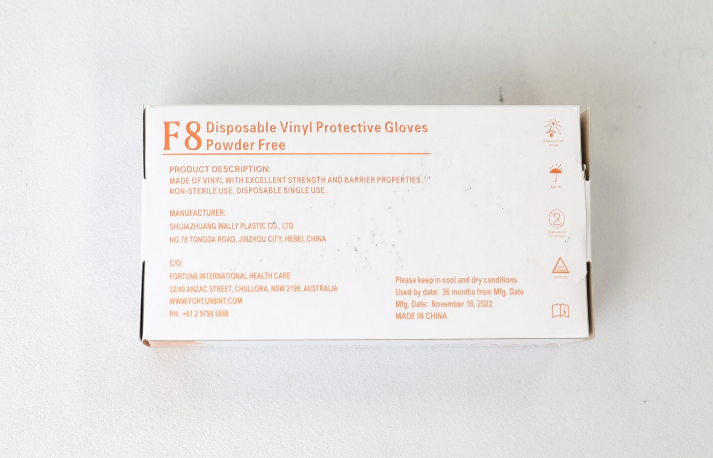 F8 Clear Vinyl Disposable Gloves Clear (F8CV)