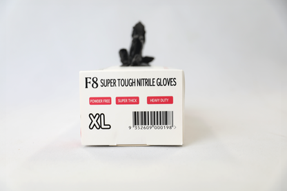 F8 Super Tough Nitrile Disposable Gloves Black (F8STN)