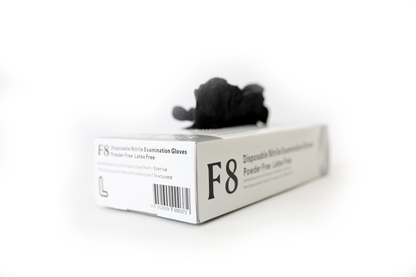 F8 Nitrile PF Disposable Gloves Black (F8N)