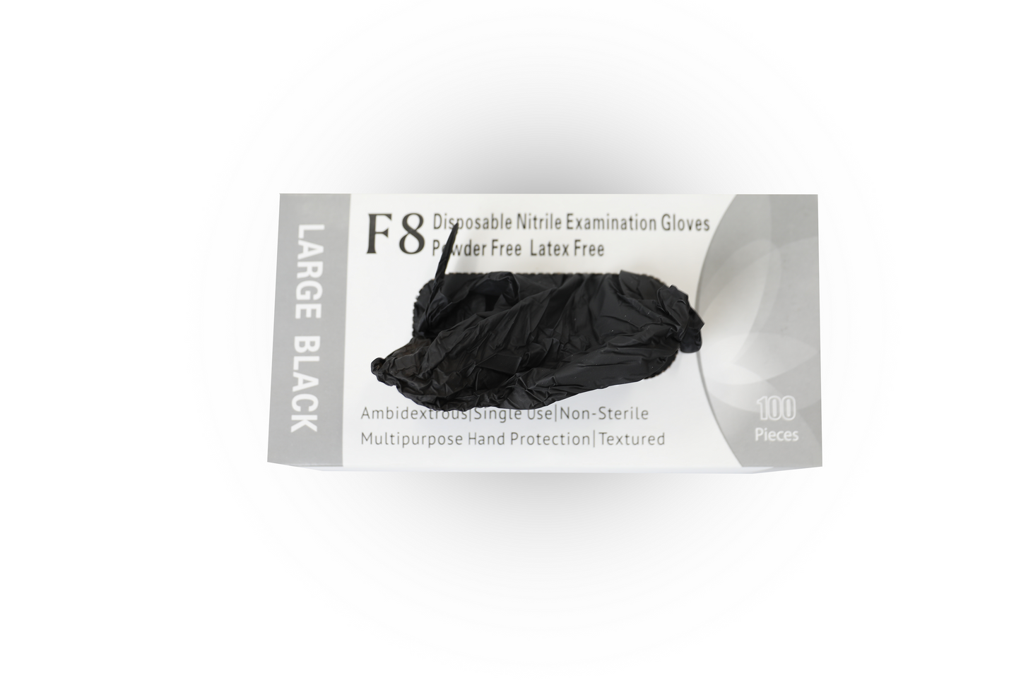 F8 Nitrile PF Disposable Gloves Black (F8N)