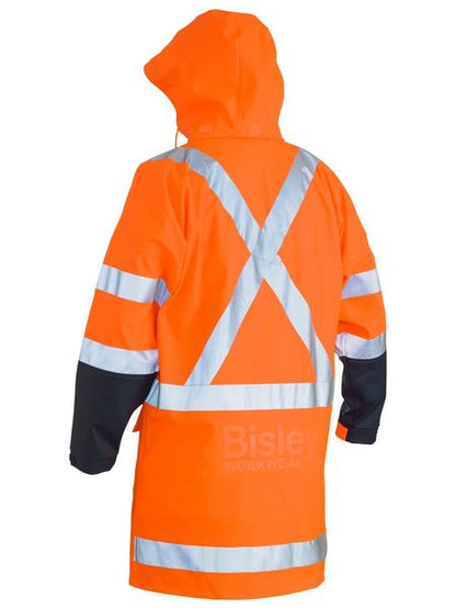 Bisley Hi Vis X Taped TTMC Stretch PU Rain Coat (BISBJ6955XT)