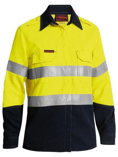 Bisley Tencate Tecasafe Plus 700 Hi Vis Ladies Taped FR Vented Shirt Long Sleeve (BISBL8098T) (Copy)