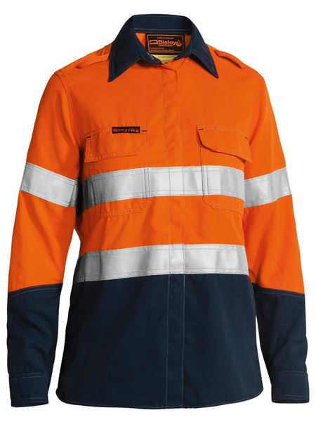 Bisley Tencate Tecasafe Plus 700 Hi Vis Ladies Taped FR Vented Shirt Long Sleeve (BISBL8098T) (Copy)