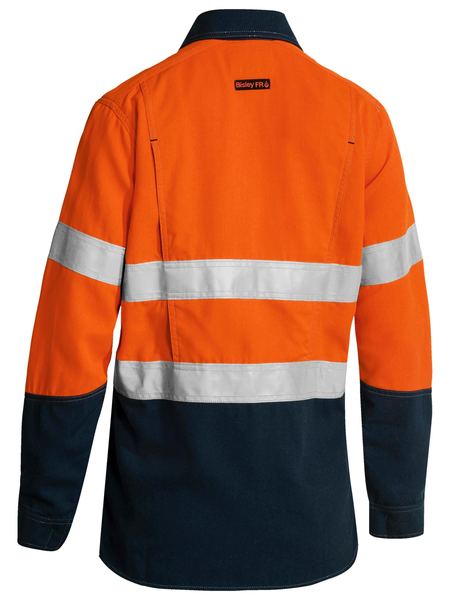 Bisley Tencate Tecasafe Plus 580 Hi Vis Ladies Taped FR Vented Shirt Long Sleeve (BISBL8098T)