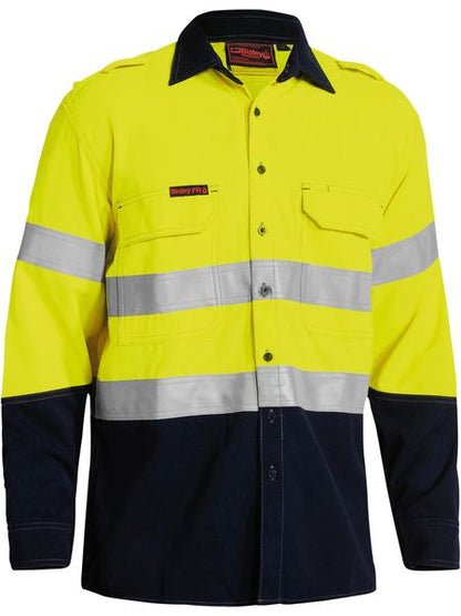 Bisley Tencate Tecasafe Plus 700 Hi Vis Taped FR Vented Shirt Long Sleeve (BISBS8082T)