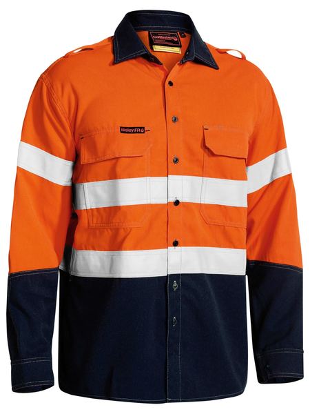 Bisley Tencate Tecasafe Plus 700 Hi Vis Taped FR Vented Shirt Long Sleeve (BISBS8082T)