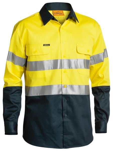 Bisley Hi Vis Taped Drill Shirt Long Sleeve (BISBT6456)