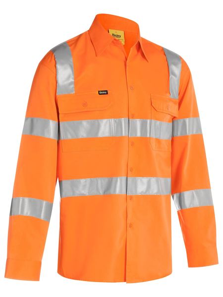 Bisley Hi Vis Taped Biomotion Cool Lightweight Shirt Long Sleeve (BISBS6016T)