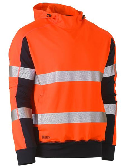 Bisley Hi Vis Taped Two Tone Contrast 4 Way Stretchy Hoodie (BISBK6815T)