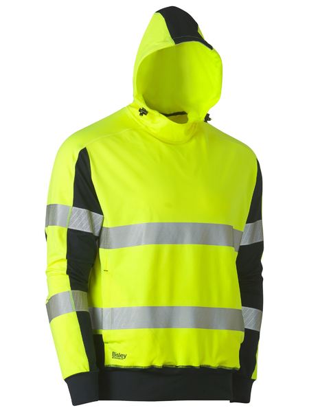 Bisley Hi Vis Taped Two Tone Contrast 4 Way Stretchy Hoodie (BISBK6815T)