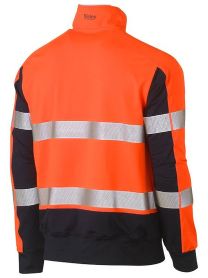 Bisley Hi Vis Taped Two Tone Contrast Stretchy 1/4 Zip Pullover (BISBK6817T)