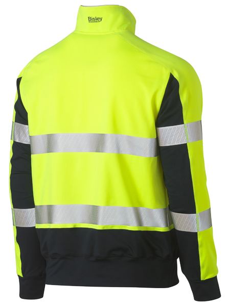 Bisley Hi Vis Taped Two Tone Contrast Stretchy 1/4 Zip Pullover (BISBK6817T)