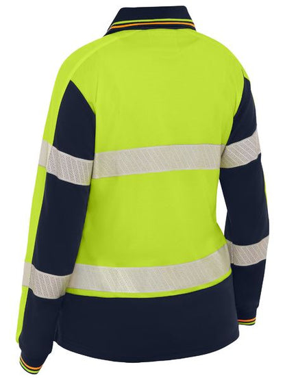 Bisley Hi Vis Ladies Taped Recycled V Neck Maternity Polo Long Sleeve (BISBKLM6225T) - Best Buy Trade Supplies