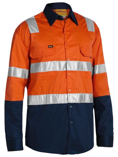 Bisley Hi Vis Taped Cool Lightweight Shirt with Shoulder Tape Long Sleeve (BISBS6432T)