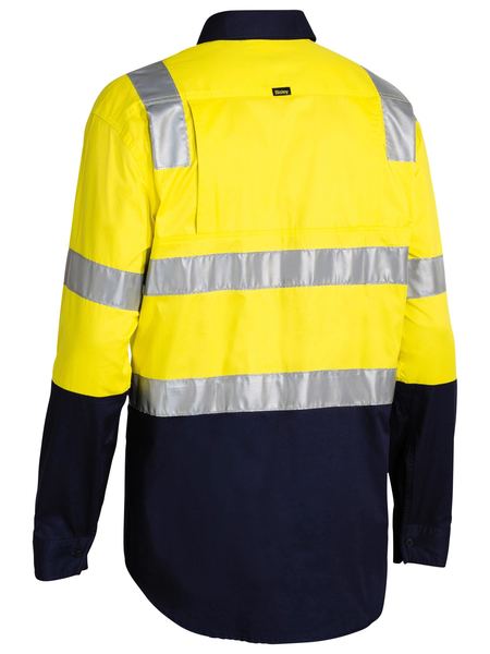Bisley Hi Vis Taped Cool Lightweight Shirt with Shoulder Tape Long Sleeve (BISBS6432T)