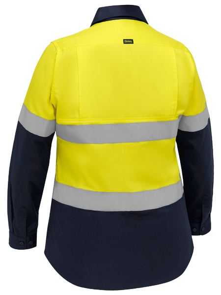 Bisley Hi Vis Ladies Industrial Taped Cool Lightweight Vented Shirt Long Sleeve (BISBL6390T) - Best Buy Trade Supplies