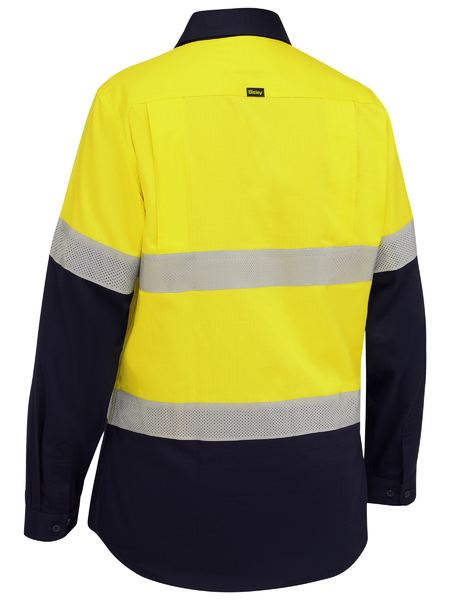 Bisley Hi Vis Ladies Taped Ripstop Vented Shirt Long Sleeve (BISBL6495T) - Best Buy Trade Supplies