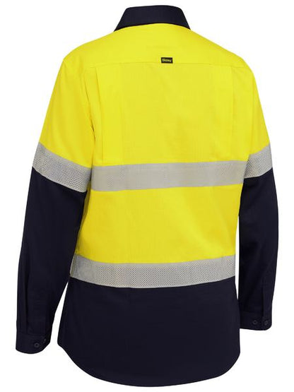 Bisley Hi Vis Ladies Taped Ripstop Vented Shirt Long Sleeve (BISBL6495T) - Best Buy Trade Supplies
