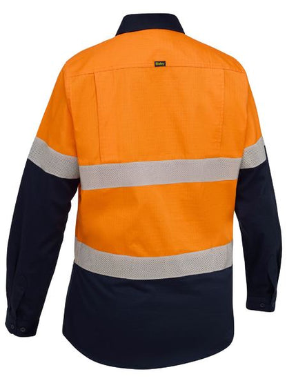 Bisley Hi Vis Ladies Taped Ripstop Vented Shirt Long Sleeve (BISBL6495T) - Best Buy Trade Supplies