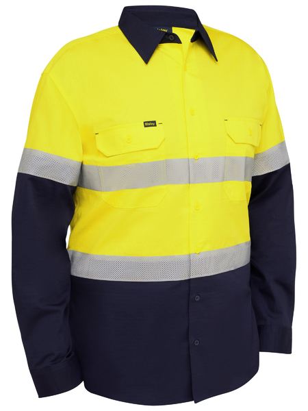 Bisley Hi Vis Taped Ripstop Vented Shirt Long Sleeve (BISBS6495T) - Best Buy Trade Supplies