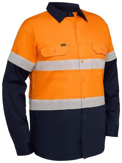Bisley Hi Vis Taped Ripstop Vented Shirt Long Sleeve (BISBS6495T) - Best Buy Trade Supplies