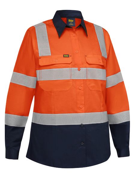 Bisley Hi Vis Ladies Taped Biomotion Cool Lightweight Vented Shirt Long Sleeve (BISBL6396T) - Best Buy Trade Supplies