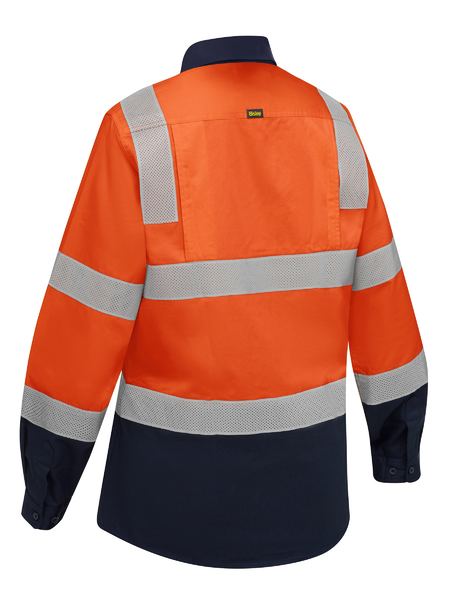 Bisley Hi Vis Ladies Taped Biomotion Cool Lightweight Vented Shirt Long Sleeve (BISBL6396T) - Best Buy Trade Supplies