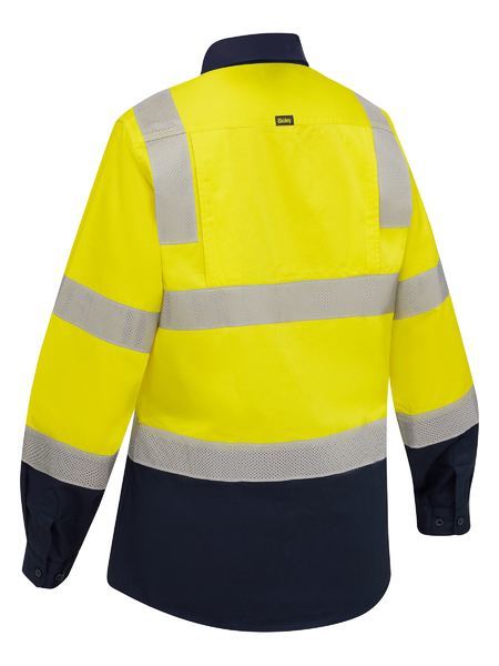 Bisley Hi Vis Ladies Taped Biomotion Cool Lightweight Vented Shirt Long Sleeve (BISBL6396T) - Best Buy Trade Supplies