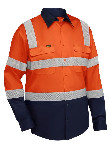 Bisley Hi Vis Taped Biomotion Cool Lightweight Vented Shirt Long Sleeve (BISBS6396T) - Best Buy Trade Supplies