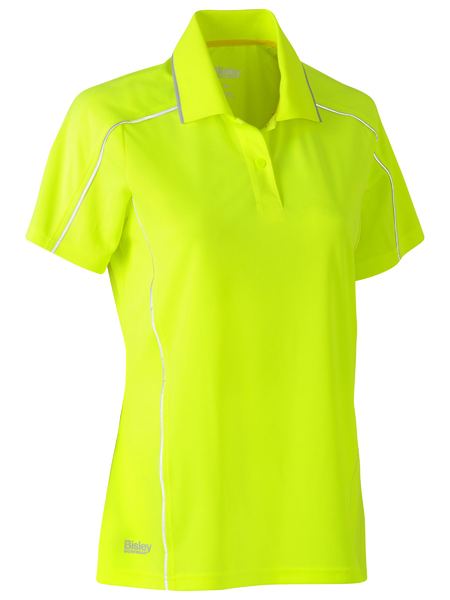 Bisley Hi Vis Ladies Cool Mesh Polo with Reflective Piping Short Sleeve (BISBKL1425)