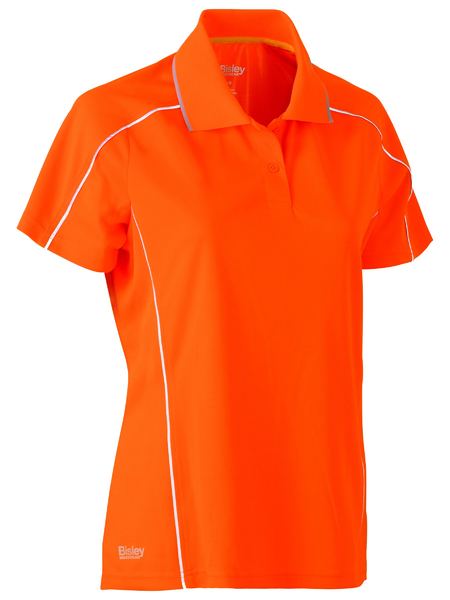 Bisley Hi Vis Ladies Cool Mesh Polo with Reflective Piping Short Sleeve (BISBKL1425)