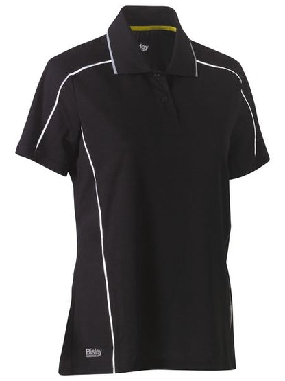 Bisley Ladies Cool Mesh Polo with Reflective Piping Short Sleeve (BISBKL1425)